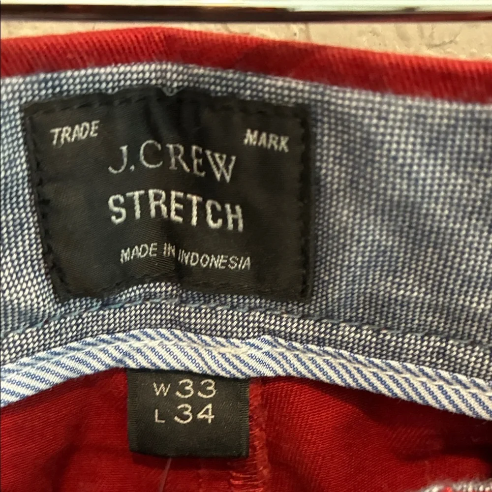J. Crew Men's Red Chino Pants
